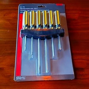 6 Piece Screwdriver Set with holder by Project Pro New in package 📦